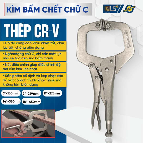 Kìm Bấm Chết Chữ C 11" LS+