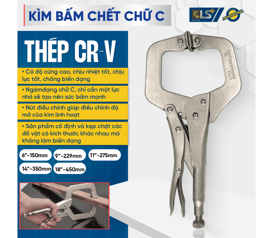 Kìm Bấm Chết Chữ C 11" LS+